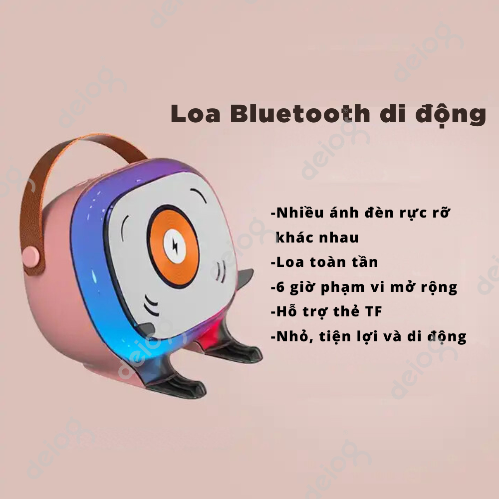 Loa bluetooth karaoke L37 âm thanh sống động bass mạnh kiêm giá đỡ điện thoại dãy đèn led RGB 7 màu
