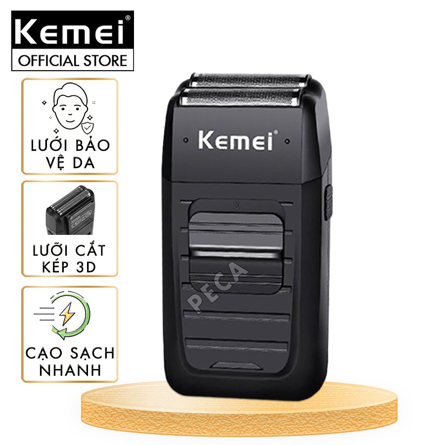 Ảnh Máy cạo râu khô Kemei KM-1102 chuyên nghiệp với công suất mạnh mẽ có thể cạo trắng chân tóc, fade 2 lưỡi kép cao cấp 1