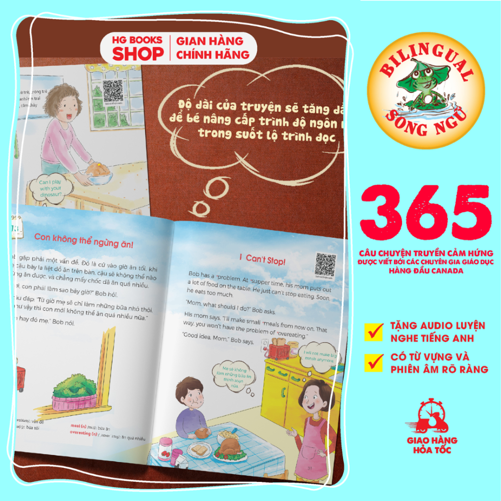 Ảnh Sách song ngữ cho bé One Story A Day 12 tập 365 câu chuyện phát triển trí tuệ và nuôi dưỡng tâm hồn 3