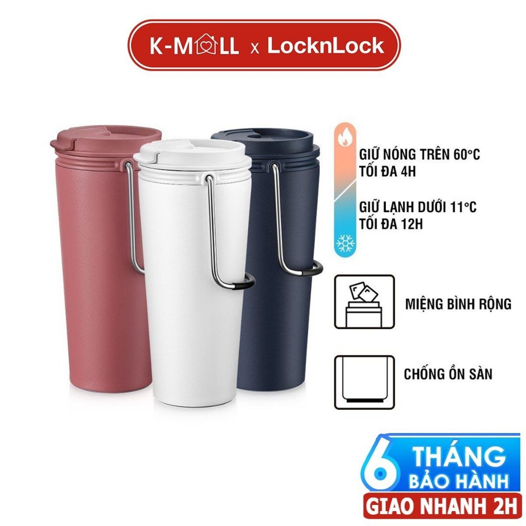 Ảnh Ly giữ nhiệt LocknLock Bucket Tumbler 540ml Nắp Bật LHC4269 , Thép không gỉ , có quai xách - K-MALL 1