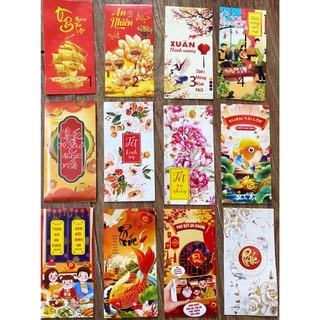 10 cái lì xì Tết tươi sáng, bản to chất liệu giấy sang trọng kt 16*8 cm