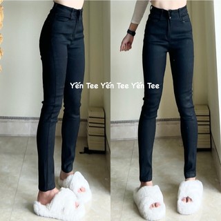 Quần jeans ôm đen Yến Tee, chất jeans cotton mềm ,co dãn tốt #8800