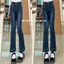 Quần jeans ống loe cạp to, ống loe nhẹ dễ mặc , đi học , đi chơi đều xinh