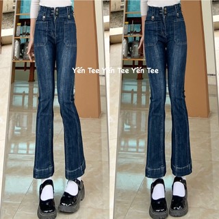 ( Chất Đẹp ) Quần jeans ống loe cạp to, ống loe nhẹ dễ mặc , đi học , đi chơi đều xinh