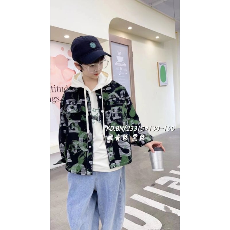 Set 2 áo khoác bò và áo nỉ hoodie cho bé size từ 30-56kg áo khoác jean bé trai hàng đẹp