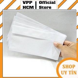Xấp 100 cái Bao thư - Phong bì trắng khổ 12x18cm/12x22cm dày 80gsm ( không keo hoặc có keo)