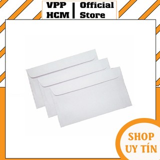 Xấp 100 cái Bao thư - Phong bì trắng khổ 12x18cm/12x22cm dày 80gsm ( không keo hoặc có keo)
