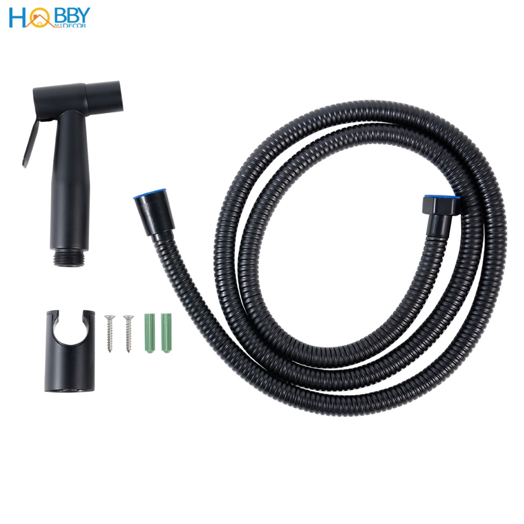 Bộ vòi xịt toilet inox 304 sơn đen dây sen 150cm Hobby home decor VSR7