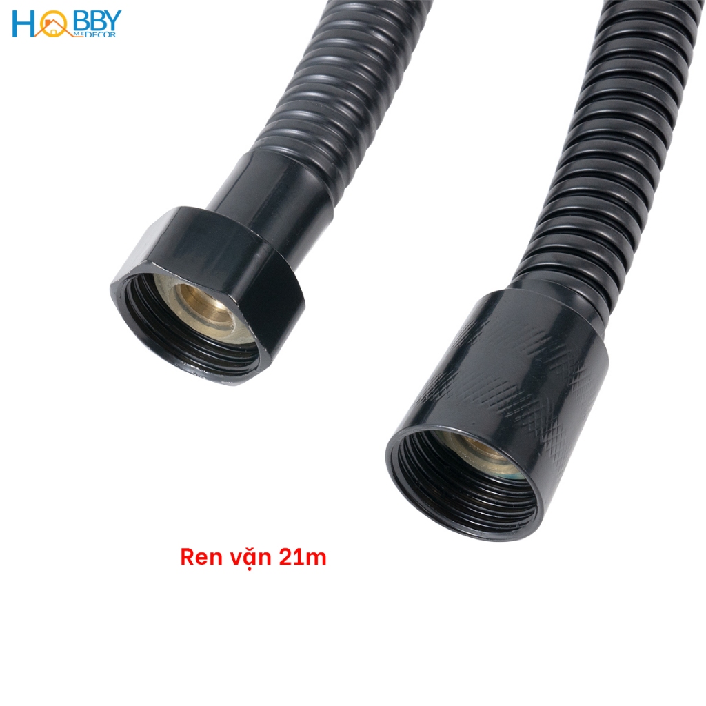 Bộ vòi xịt toilet inox 304 sơn đen dây sen 150cm Hobby home decor VSR7