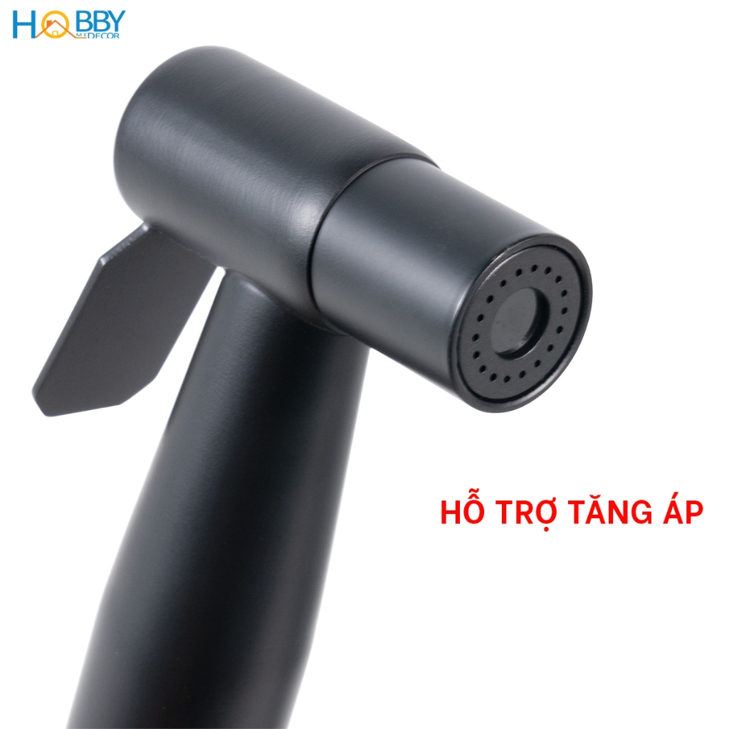 Bộ vòi xịt toilet inox 304 sơn đen dây sen 150cm Hobby home decor VSR7