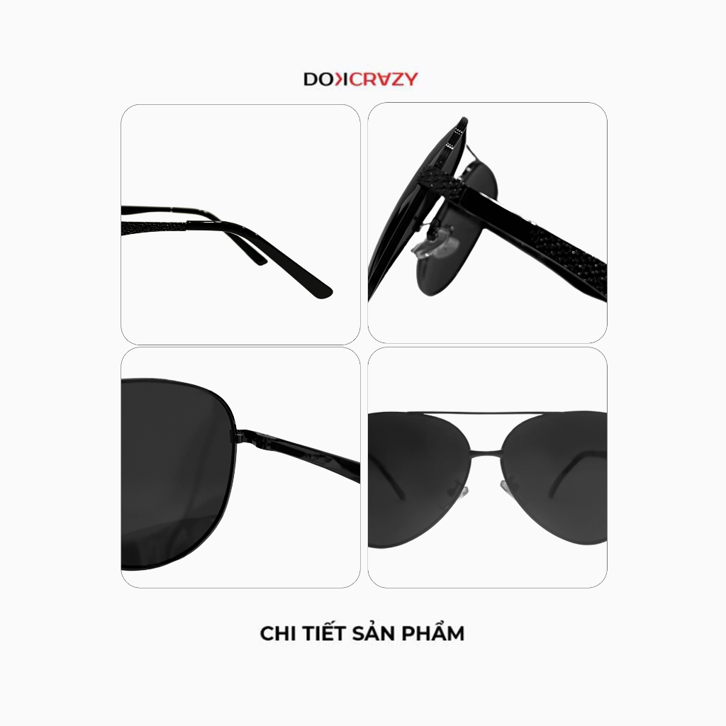Ảnh Kính mát thời trang DOKCRAZY PICO mắt kính Phi Công, Unisex ,Chất liệu Hợp Kim không gỉ ,Chống UV400 3