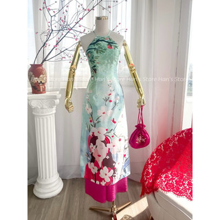 [HAN’S STORE ]ÁO DÀI YẾM TẶNG KHOÁT KHÔNG KÈM QUẦN( ẢNH THẬT)