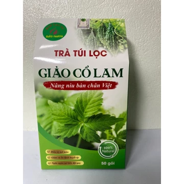 Hộp 40 gói trà giảo cổ lam Bảo Khang, trà túi lọc giảo cổ lam, khổ qua rừng, dây thìa canh, cỏ ngọt