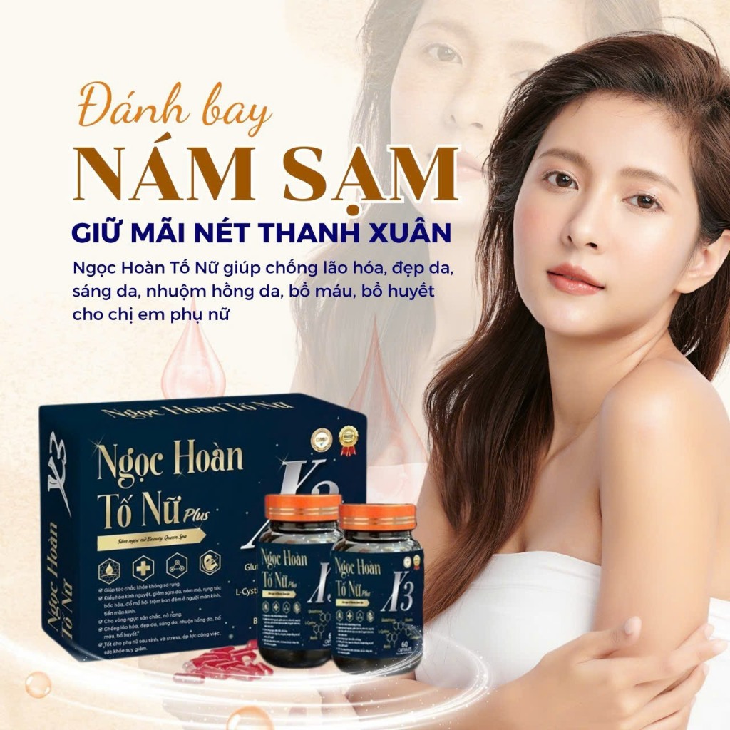 [Chính Hãng] Sâm Tố Nữ NGỌC HOÀN Plus X3 Tái hồi xuân Phiên bản Cao Cấp hổ trợ nội tiết tố nữ 1 hộp 2 lọ Davina