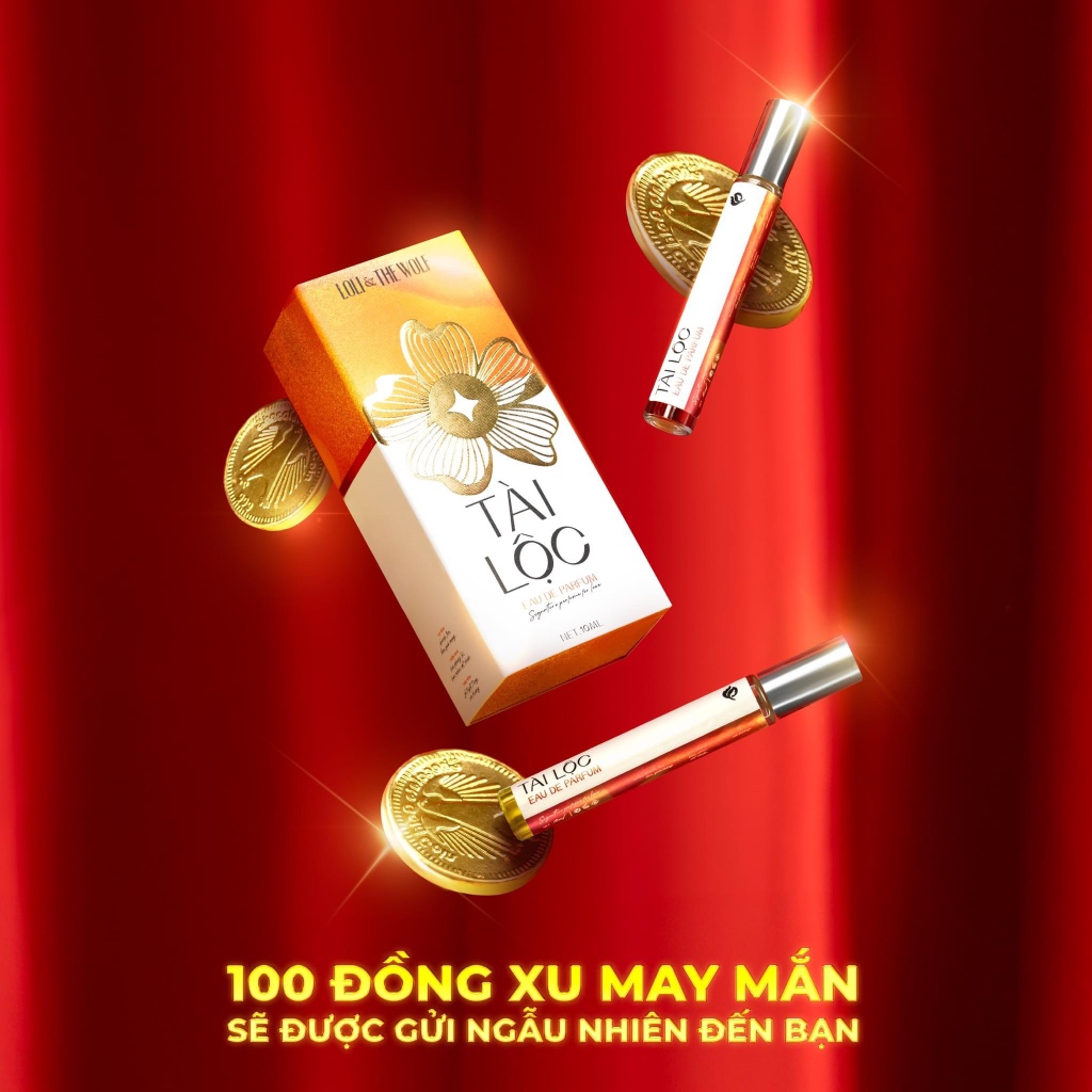 Ảnh Nước Hoa Nam Nữ Tài Lộc Loli & The Wolf On Ánh Nhũ Vàng Thu Hút Năng Lượng Tích Cực Hương Thơm Thanh Mát Ngọt Ngào 10ml 2