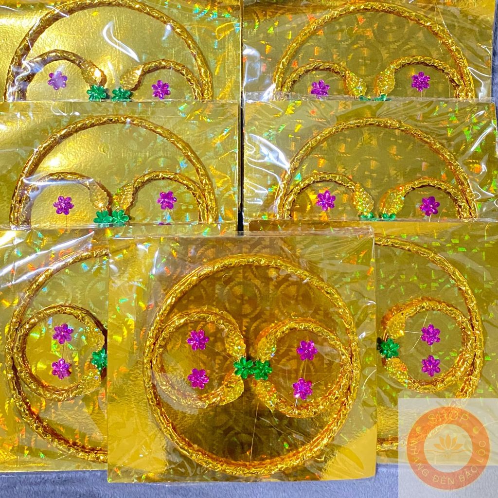 Bộ Trang Sức Màu Vàng Ánh Loại Cao Cấp Cúng Mụ,đầy Tháng,Thôi Lôi,kiềng,Lắc ,Nhẫn -Nhang Đèn Bảo Lộc