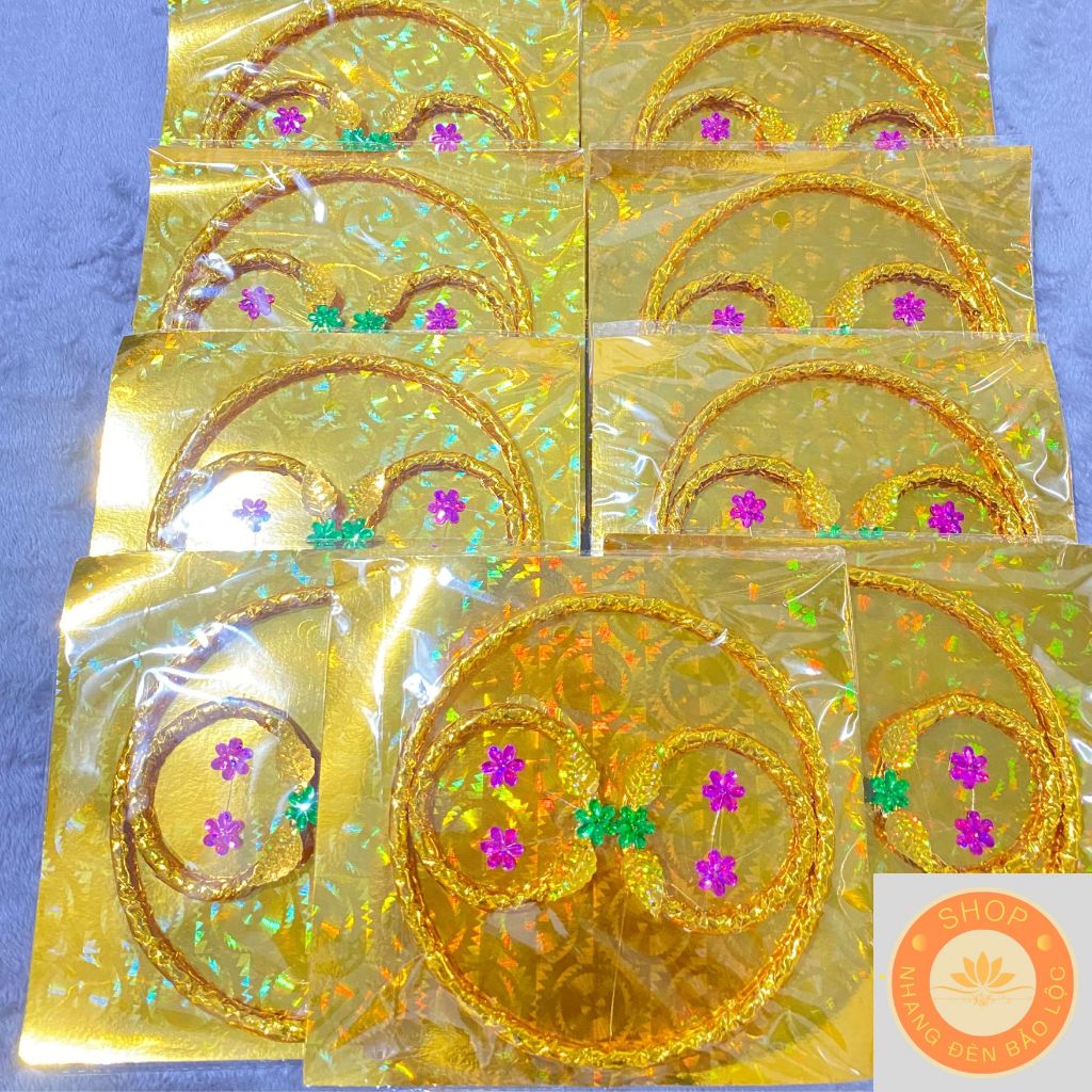 Bộ Trang Sức Màu Vàng Ánh Loại Cao Cấp Cúng Mụ,đầy Tháng,Thôi Lôi,kiềng,Lắc ,Nhẫn -Nhang Đèn Bảo Lộc