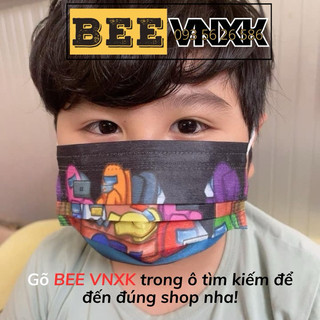 Hộp 50 khẩu trang trẻ em Among US kháng khuẩn 3 lớp, mix hoạ tiết mới nhất 2024 - BEE VNXK