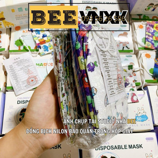Hộp 50 khẩu trang trẻ em Among US kháng khuẩn 3 lớp, mix hoạ tiết mới nhất 2024 - BEE VNXK