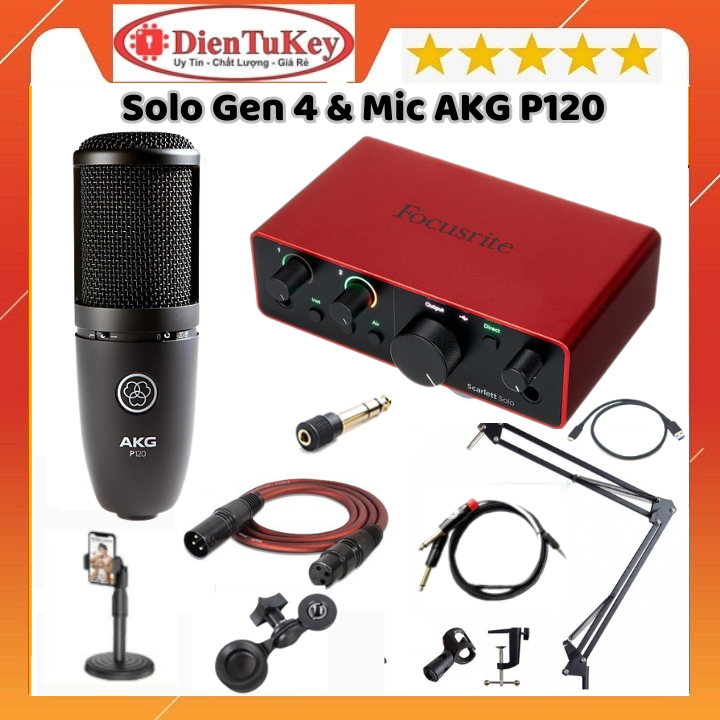 Bộ Combo Mic Thu Âm Hát Livestream Sound Card Focusrite Solo Gen 4 ...