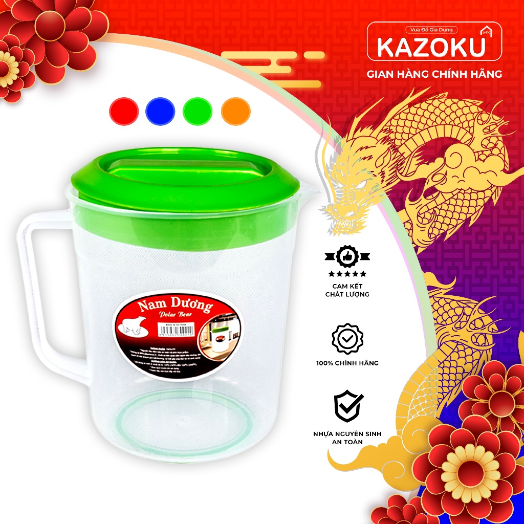 Ca đựng nước, Ca nhựa, Ca nước cao cấp, Ca uống nước trong suốt 1 Lít/ 1.5 Lít/ 2 Lít/ 2.5 Lít  [CN]