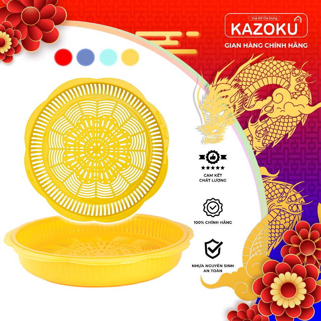 Khay Úp Ly, Cốc Bông Mai - Nhựa Kazoku ( Vàng Trứng gà, Đỏ, Dương, Ngọc) - [HPULT] - Vua Đồ Gia Dụng Kazoku