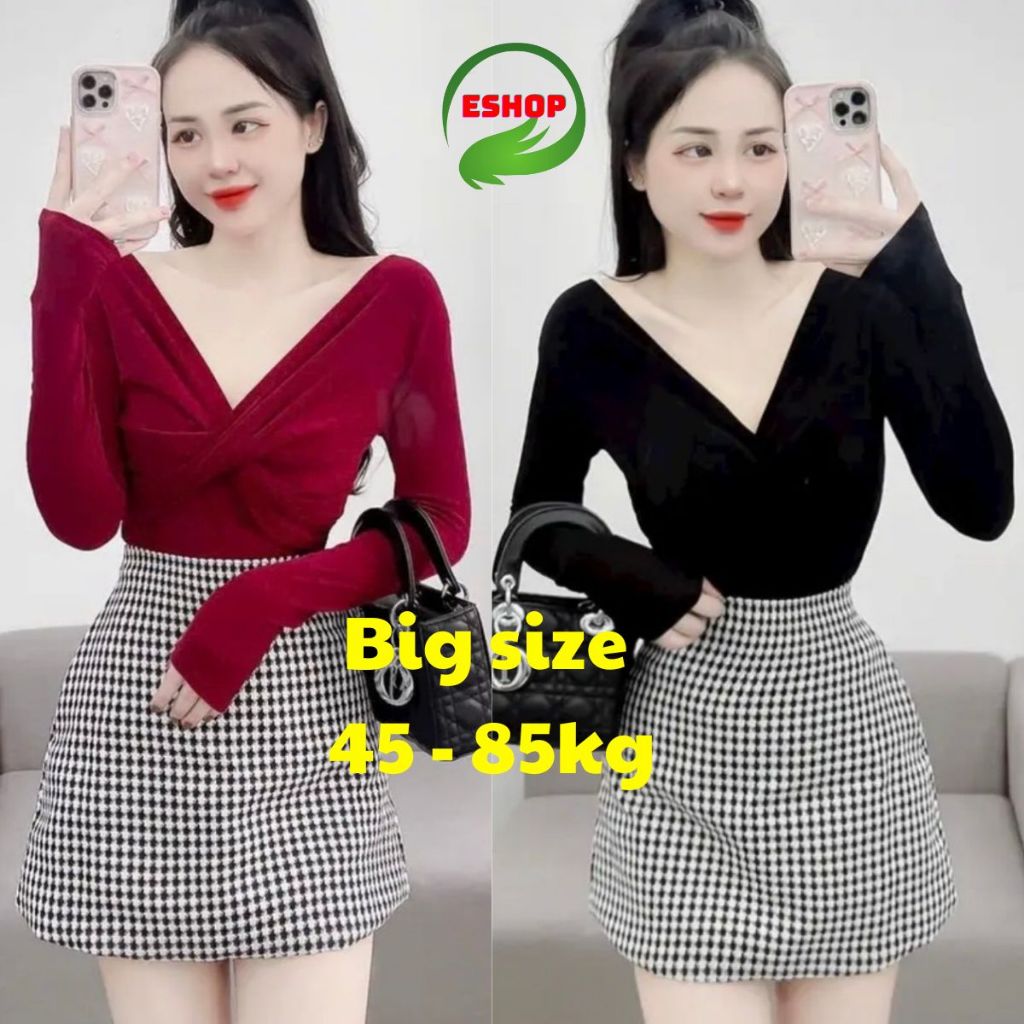 Áo Thun Nhũ Bigize Tay Dài ESHOP MS025 Áo Kiểu Nữ Kim Tuyến Nhũ Dài Tay Xoắn Ngực Ôm Body Sang Chảnh