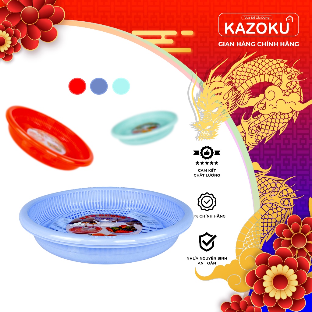 Khay Úp Ly Nhựa Tròn Nam Dương (26cm x 4cm) - Vua Đồ Gia Dụng Kazoku [ULT]