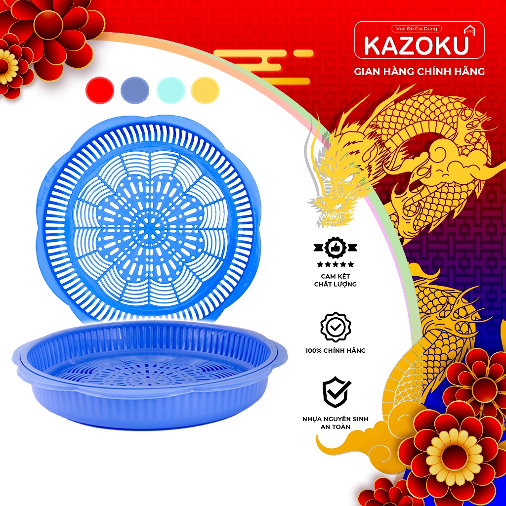 Khay Úp Ly, Cốc Bông Mai - Khay Nhựa Kazoku ( Vàng Trứng gà, Đỏ, Dương, Ngọc) - [HPULT] - Vua Đồ Gia Dụng Kazuko