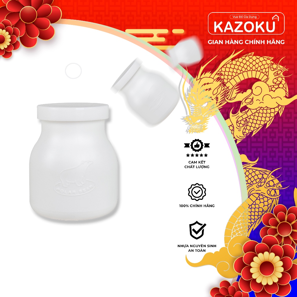 Hủ Sữa Chua Nhựa Trắng Đục KÈM NẮP 90ml - 110ml - Vua đồ gia dụng Kazoku [HY]