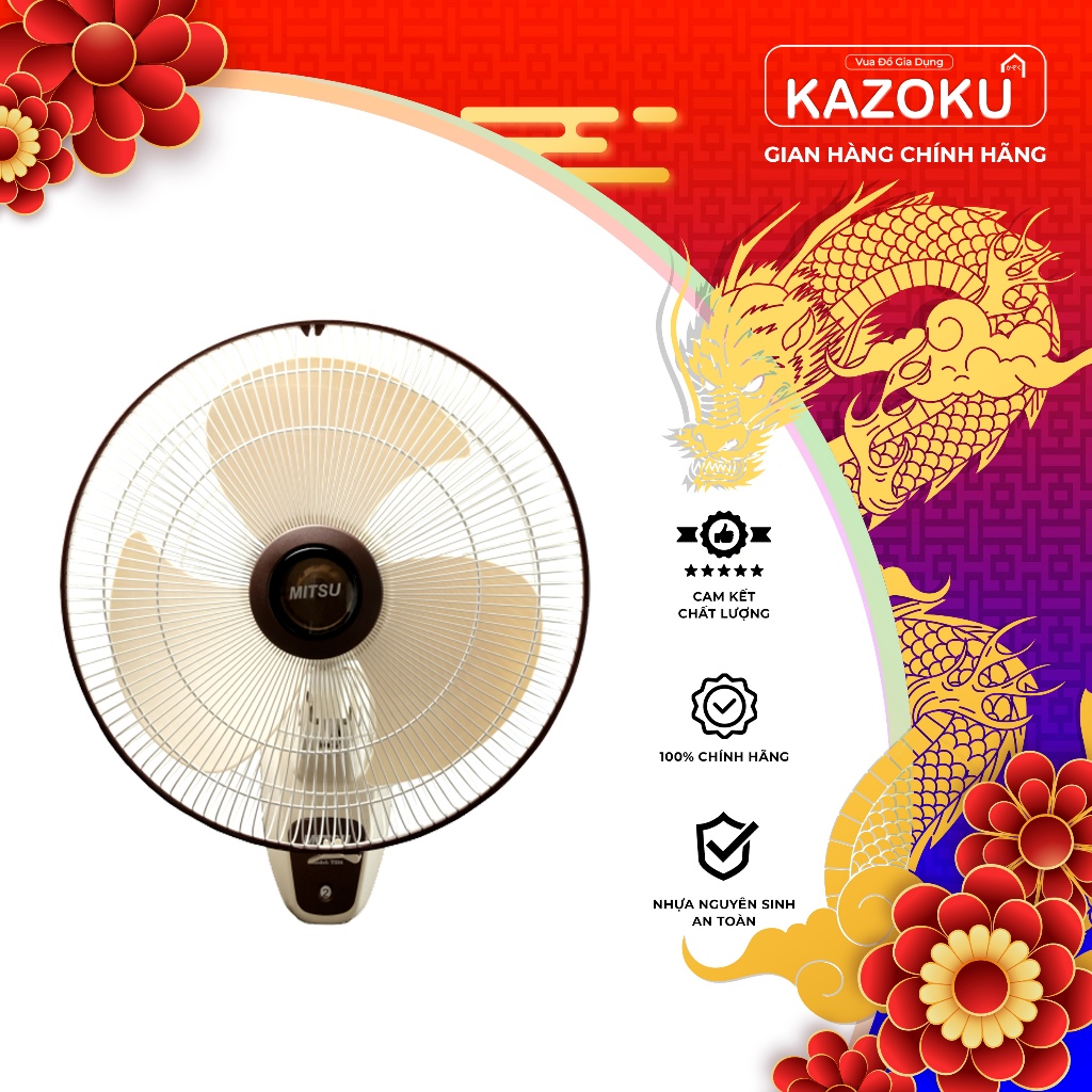 Quạt Treo Cao Cấp Dream Flow 16 Inch - TẶNG KỆ ĐA NĂNG MINI - Xám, Kem, Nâu - Vua Đồ Gia Dụng Kazoku