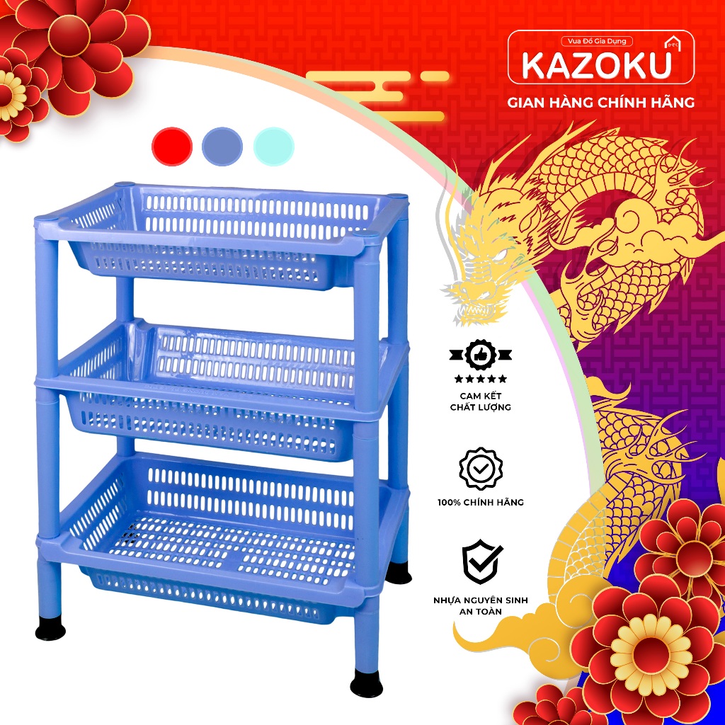 Kệ Nhựa Đựng Ly, Cốc - 44cm x 31cm -2 tầng/ 3 tầng/ 4 tầng  - [KL]  - Vua đồ gia dụng Kazoku