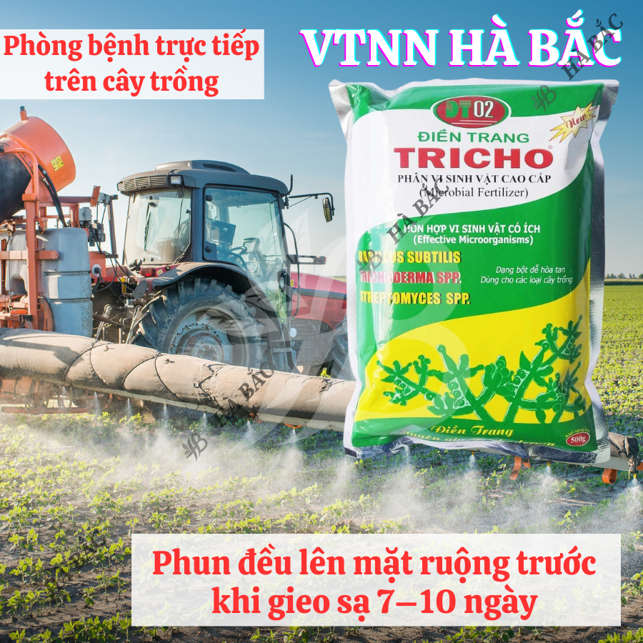 Phân vi sinh Điền trang Trichoderma (Gói 500gram) dạng bột hòa tan - Có thể bón gốc, phun xịt và ủ phân, phòng nấm bệnh