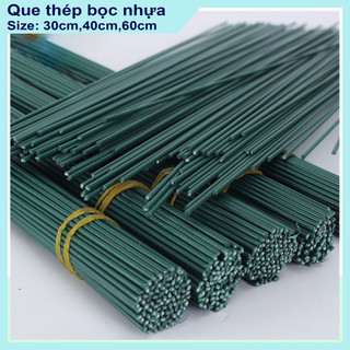 Set dây kẽm làm hoa handmade dài 40cm làm đồ trang trí thủ công, Cành kẽm cắm hoa giả bọc nhựa, hoa sáp, giấy