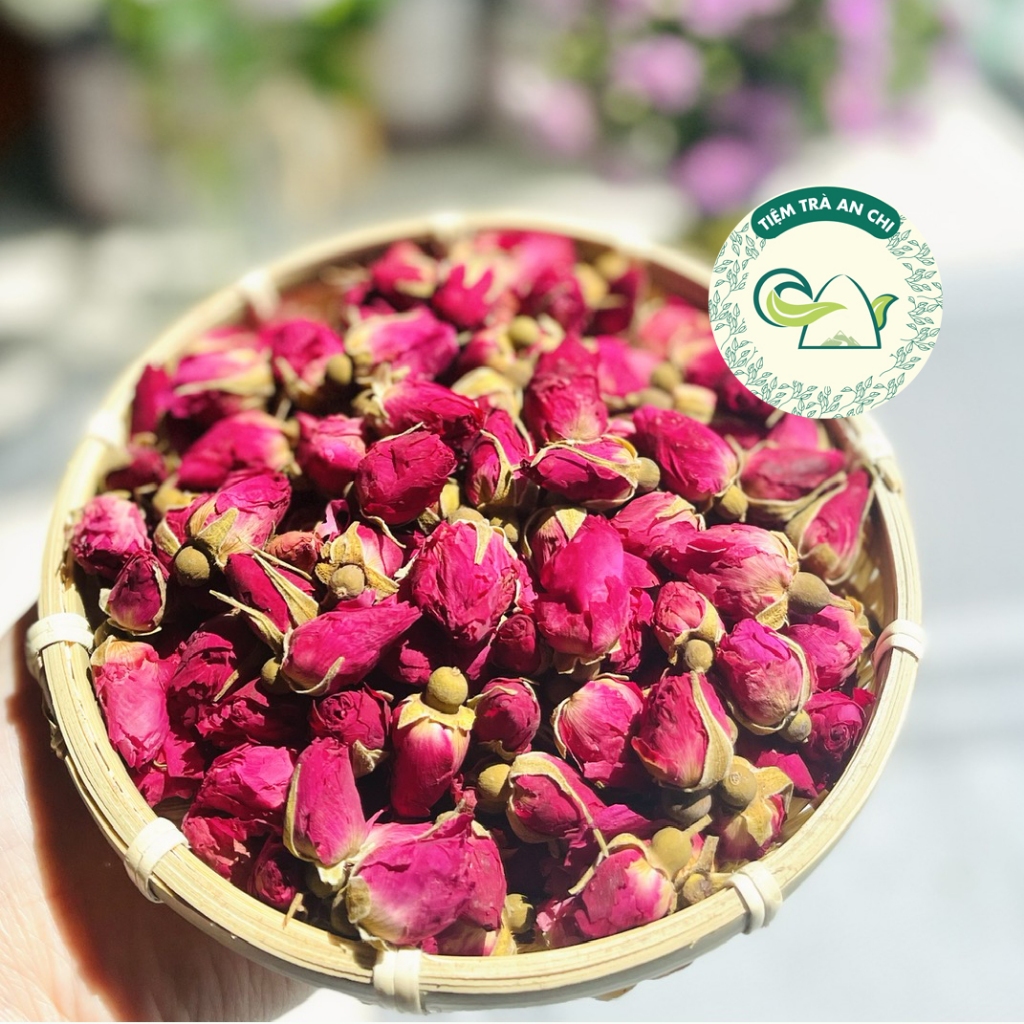 100g Trà nụ hoa hồng sấy khô màu hồng đẹp, lọc vụn giúp dưỡng da, chống lão hóa, ngủ ngon