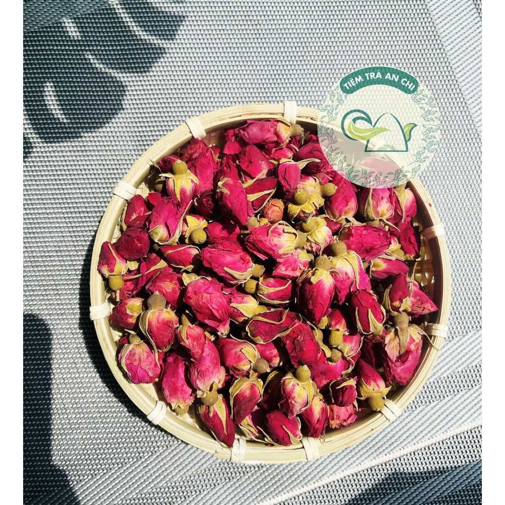 100g Trà nụ hoa hồng sấy khô màu hồng đẹp, lọc vụn giúp dưỡng da, chống lão hóa, ngủ ngon