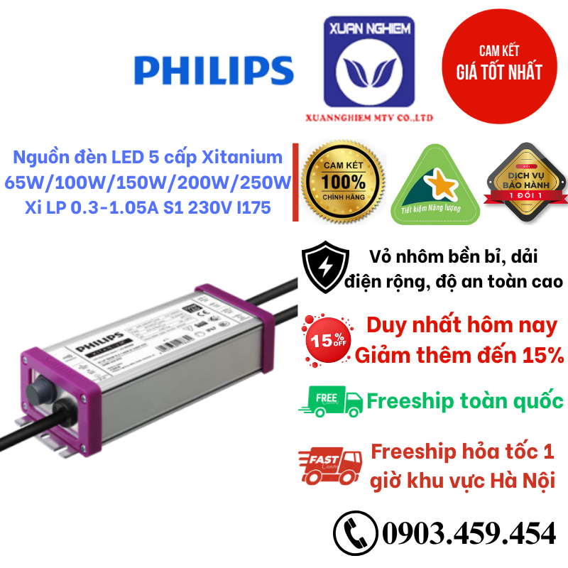 Nguồn đèn led dim 5 cấp Xitanium Xi LP 200W 0.3-1.05A S1 230V I175 ...