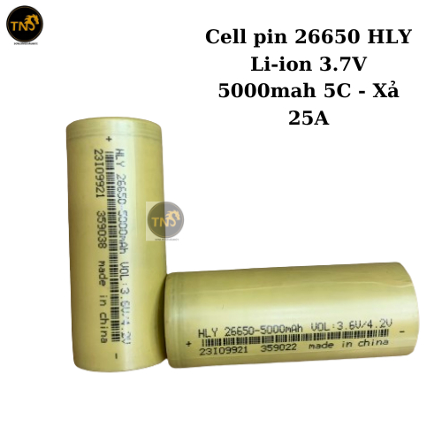 Cell pin 26650 HLY Lithium 3,7v 5000mah 5C - XẢ 25A | Shopee Việt Nam