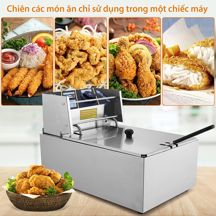 Bếp chiên nhúng điện, bếp chiên SUNNY 2500W làm nóng nhanh, an toàn, dẽ sử dụng