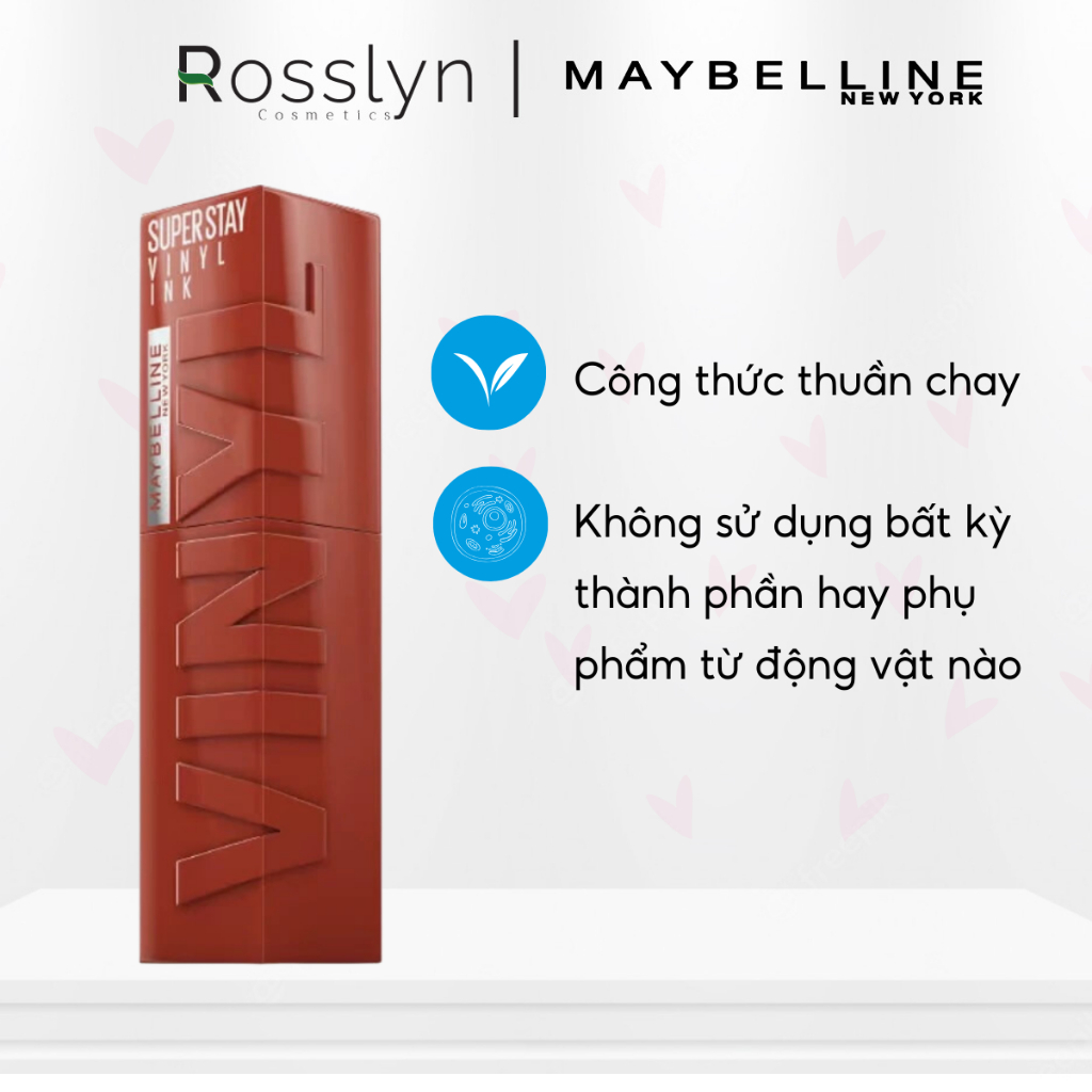 Son Bóng Maybelline New York Superstay Vinyl Ink 4.2ml Bền Màu Nhẹ Môi – Rosslyn Beauty