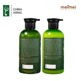 Combo dầu gội và xả thảo dược Mei Mei kiềm dầu: sả, chanh, gừng, hà thủ ô 500ml