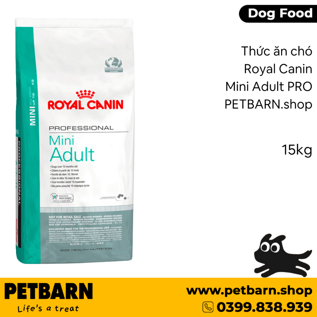 Thức ăn Chó Royal Canin MINI ADULT Pro 15kg PETBARN | Shopee Việt Nam