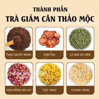Trà giảm cân thảo mộc, 10 set mix sẵn, trà hoa 6 vị gồm: hoa cúc, hoa hồng, lá sen, chanh vàng,...