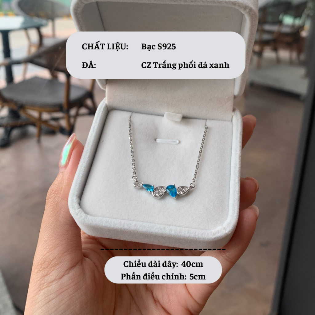 [Ảnh/Clip thật] Dây chuyền đính đá viên, chất liệu bạc S925
