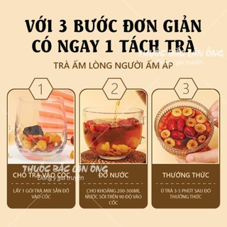 5 - 10 Set trà tối vitamin A bổ máu ích huyết (Hắc kỳ tử, hoa hồng, bạch linh, táo đỏ, dâu tằm, bách hợp) - Lãn Ông