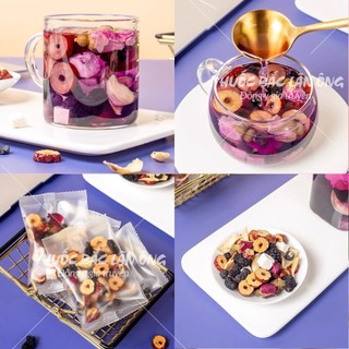 5 - 10 Set trà tối vitamin A bổ máu ích huyết (Hắc kỳ tử, hoa hồng, bạch linh, táo đỏ, dâu tằm, bách hợp) - Lãn Ông