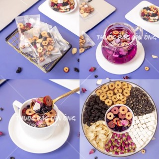 5 - 10 Set trà tối vitamin A bổ máu ích huyết (Hắc kỳ tử, hoa hồng, bạch linh, táo đỏ, dâu tằm, bách hợp) - Lãn Ông