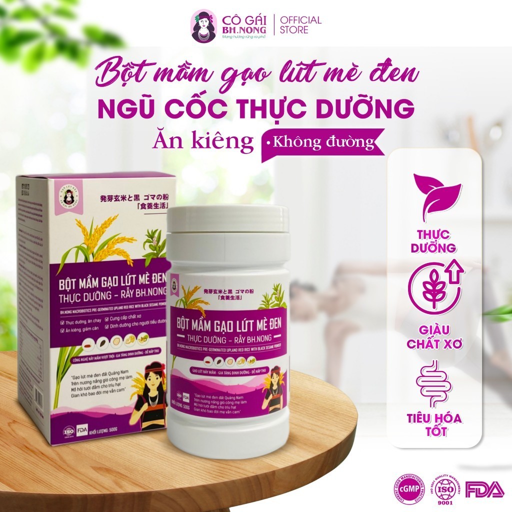 Bột Mầm Gạo Lứt Mè Đen CÔ GÁI BH.NONG Hộp 500g | Shopee Việt Nam