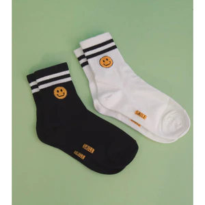 Tất Vớ Cổ Cao Hàn Quốc Hoạ Tiết Smile Mặt Cười Điếm Nhấn Thời Trang Phong Cách Unisex