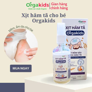 Xịt hăm tã CẬN DATE cao cấp cho bé Orgakids hết rôm sảy, sạch hăm tã, làm mềm và dưỡng ẩm cho da bé, lọ 50ml